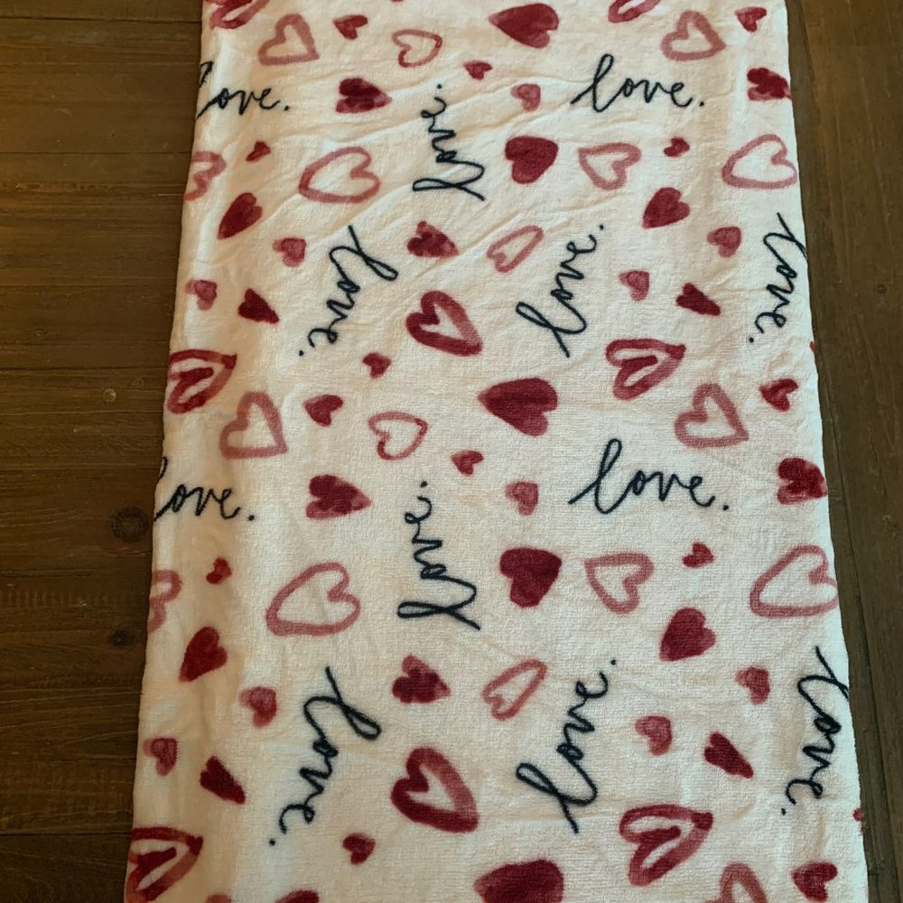 Rae Dunn Love & Hearts Valentines Blanket